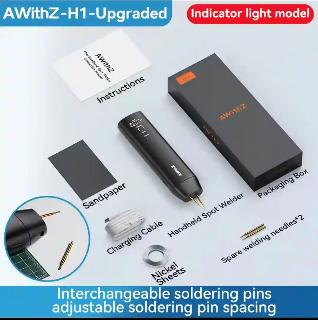 AWithZ Portable Spot Welder DIY Handheld Spot Welding Machine 90 Gears Adjustable Spot Welding for 18650 Lithium Battery