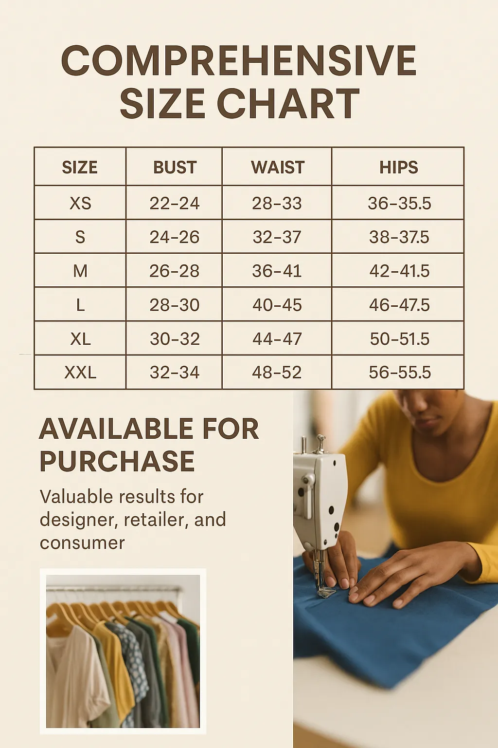 INDUSTRY STANDARD COMPREHENSIVE SIZE CHART