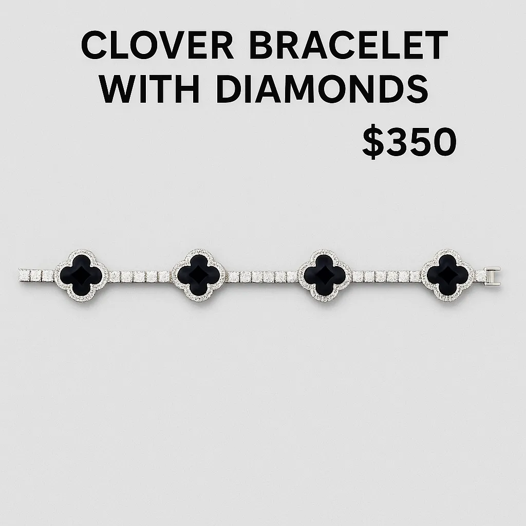 💎 1. Classic Iced-Out Cuban Link Diamond Bracelet – 18K White Gold Plated