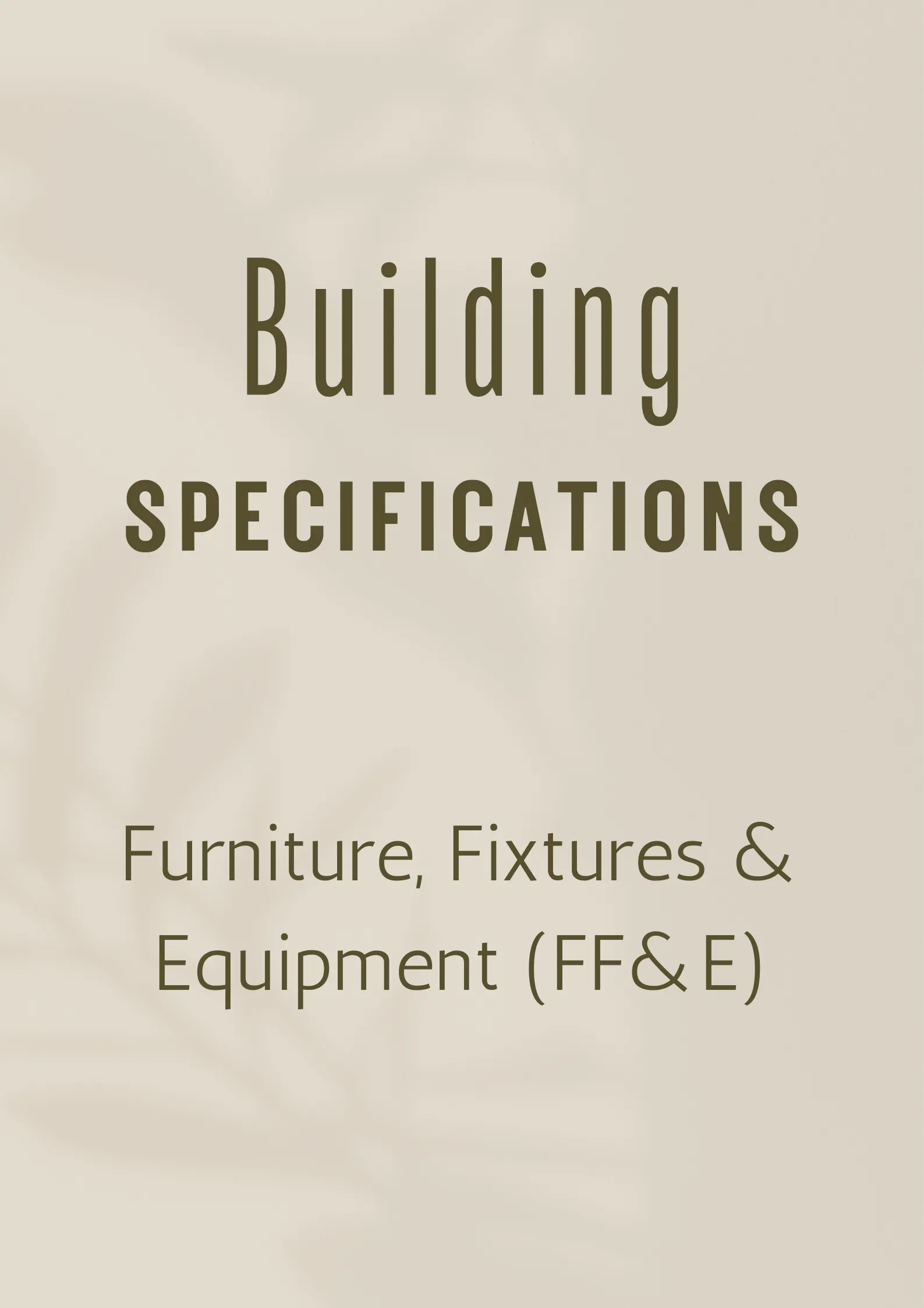 Furniture, Fixtures & Equipment (FF&E) (2026 Edition)