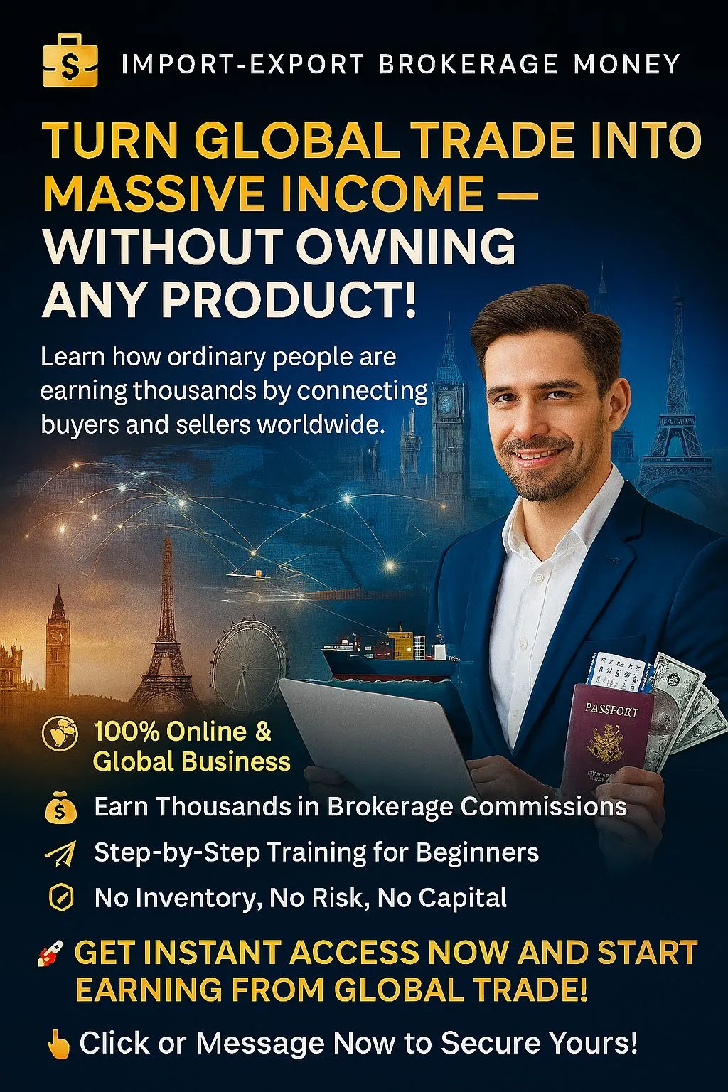 🌍 IMPORT EXPORT BROKERAGE MONEY The Secret Global Business That Lets You Earn Thousands Without Owning Any Product, Factory, or Office!