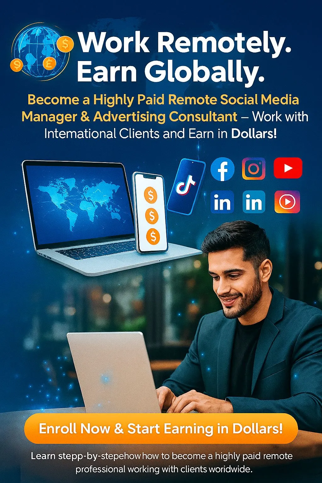 💼 Become a Highly Paid Remote Social Media Manager & Advertising Consultant Working with International Clients