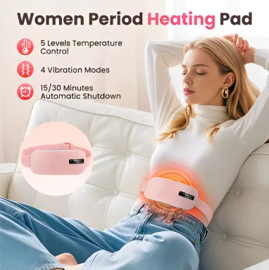 Electric Heating Pad Menstrual Cramp Relief Belt – Hot Compress & Vibration Massager for Women Period Care