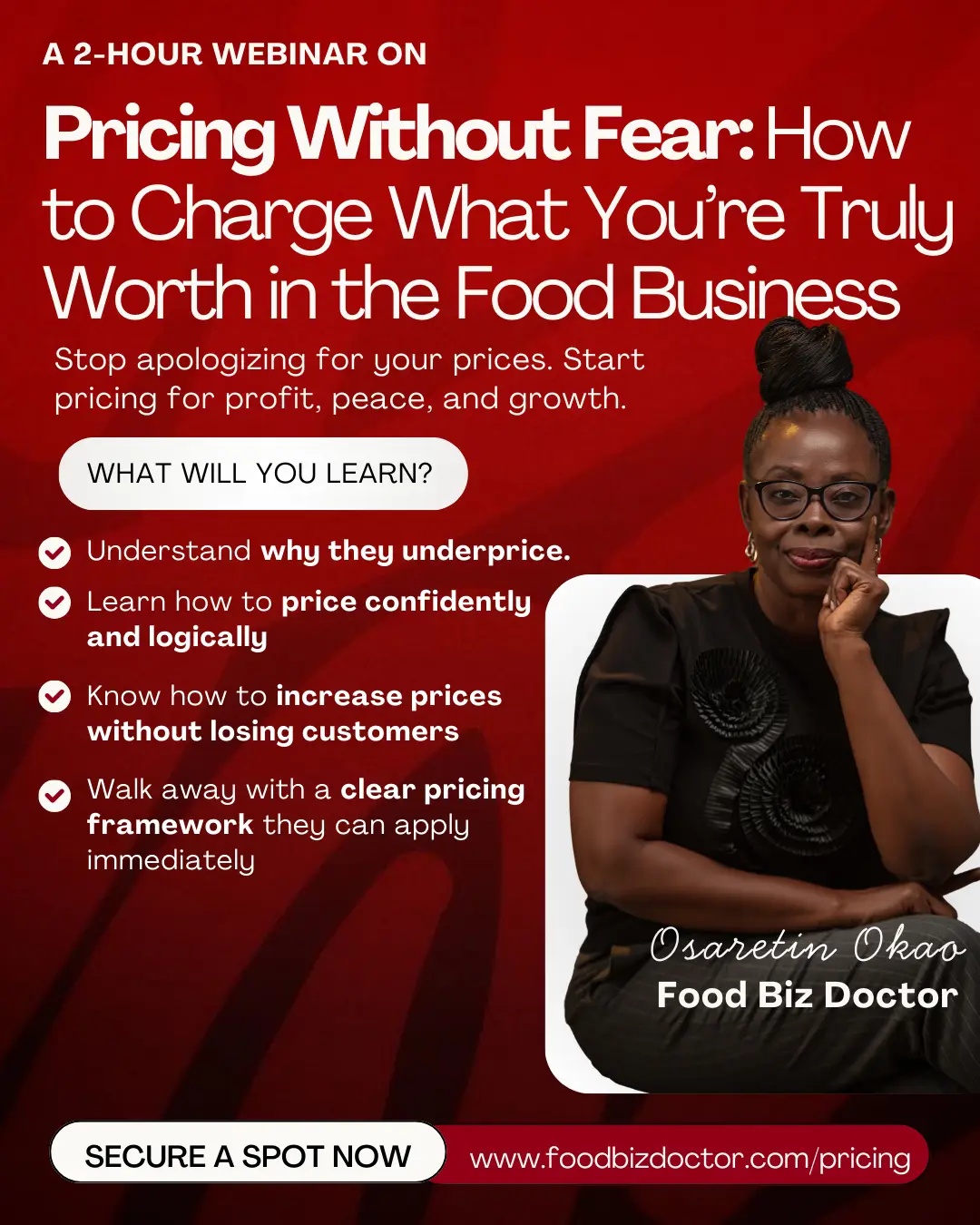 [WEBINAR] Pricing Without Fear: How to Charge What You’re Truly Worth in the Food Business