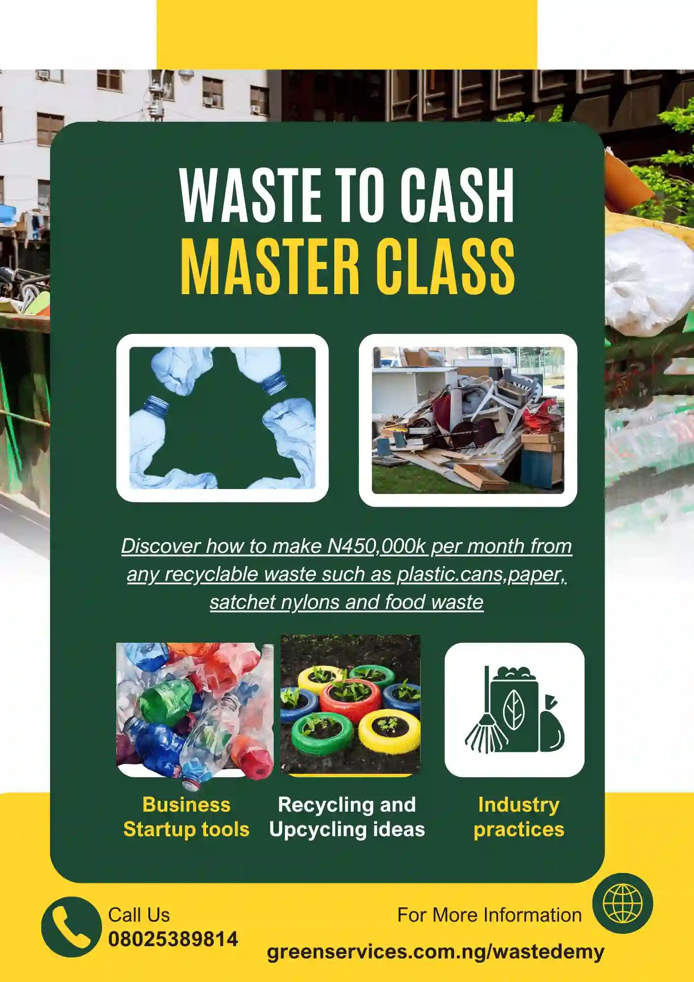 Waste to cash Masterclass : How to make money from Recyclable Waste course