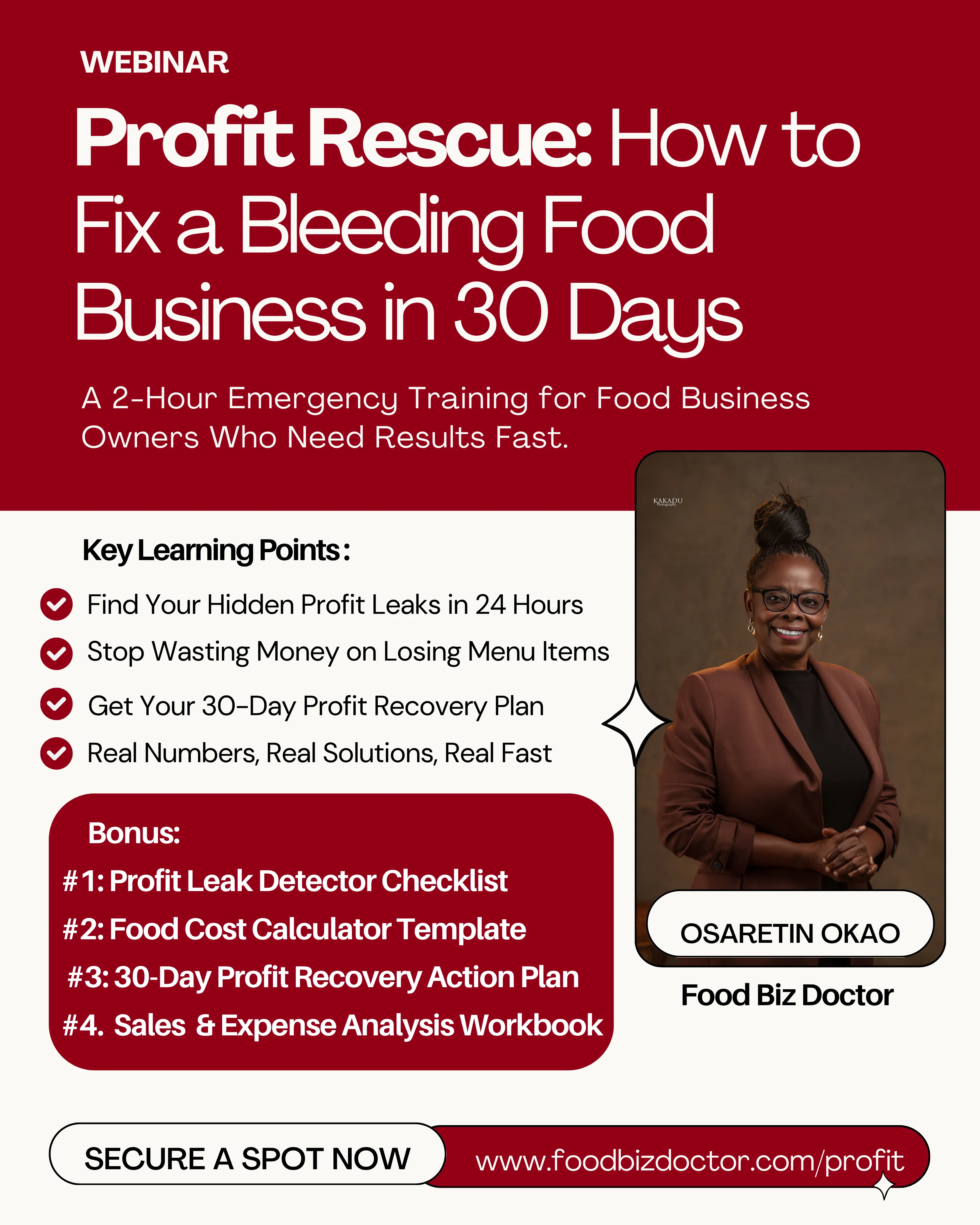 PROFIT RESCUE: How to Fix a Bleeding Food Business in 30 Days (Webinar Replay)