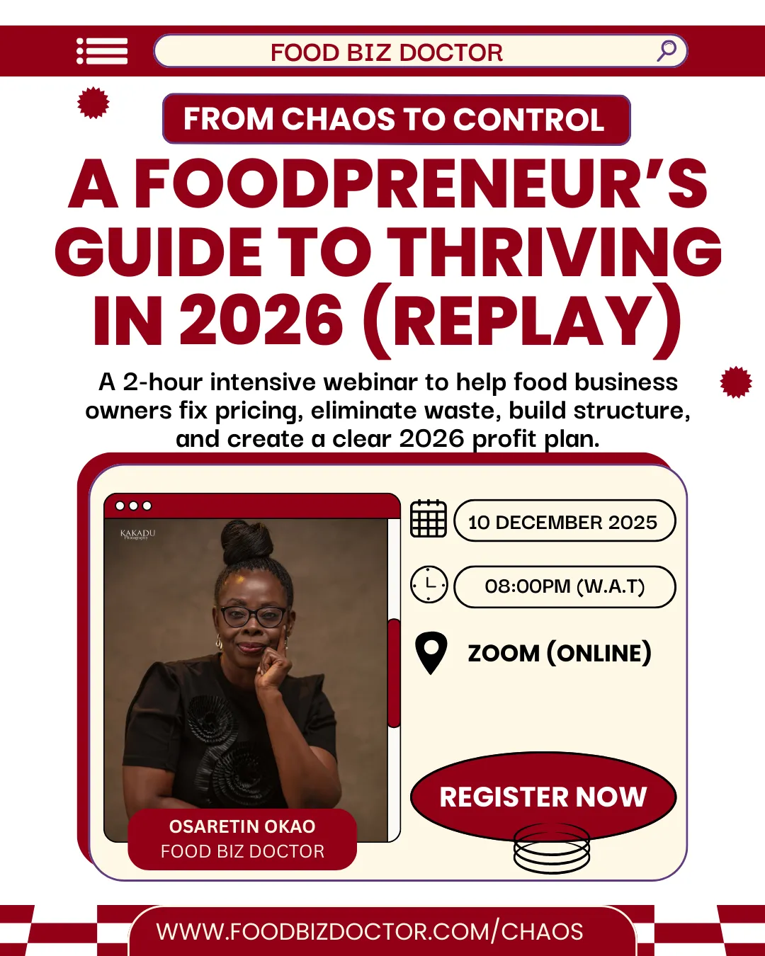 From Chaos to Control: A Foodpreneur's Guide to Thriving in 2026 (Webinar Replay)