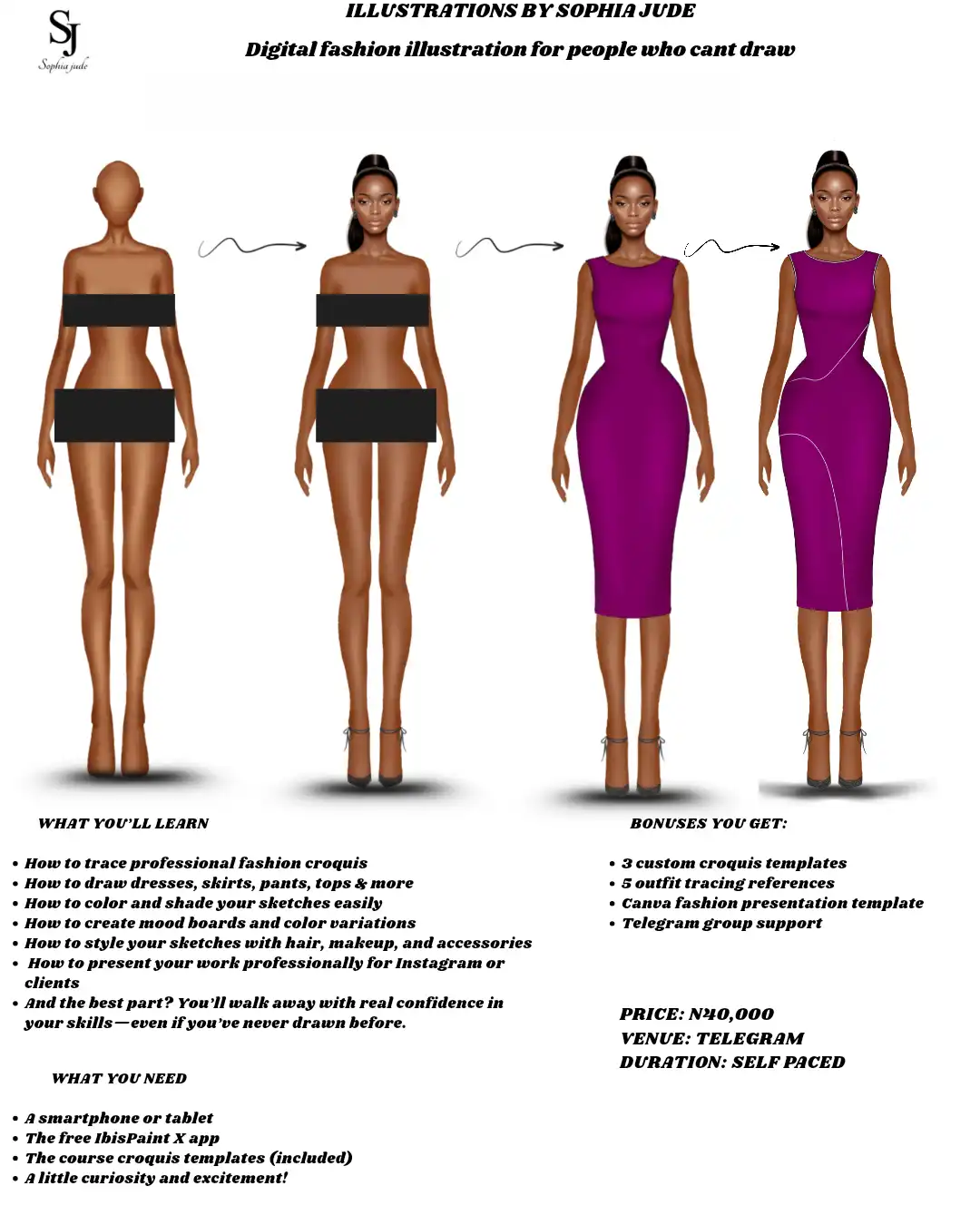 Digital fashion illustration for people who can't draw