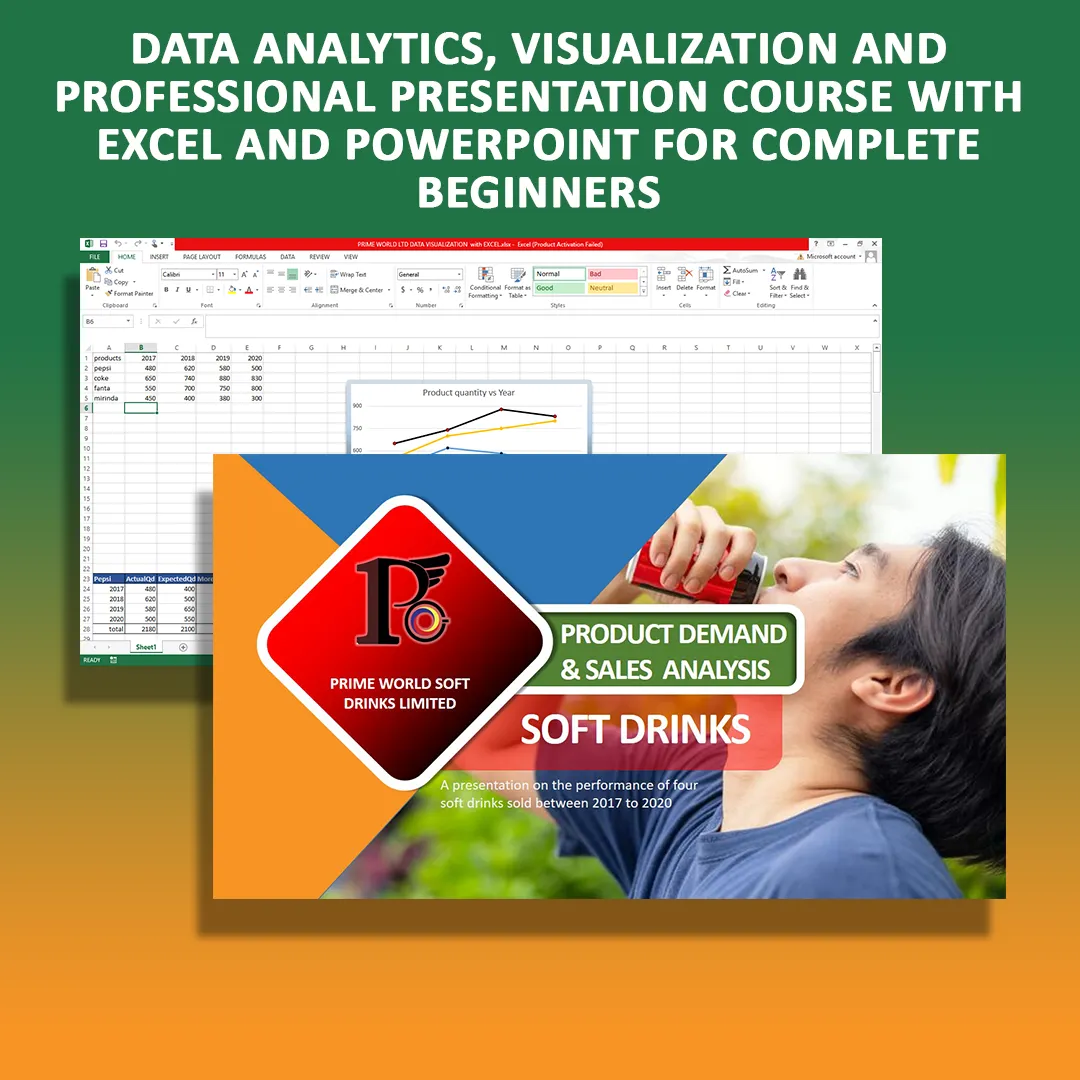 Data Analytics Visualization and Professional Presentation Design with Excel and PowerPoint for Complete Beginners